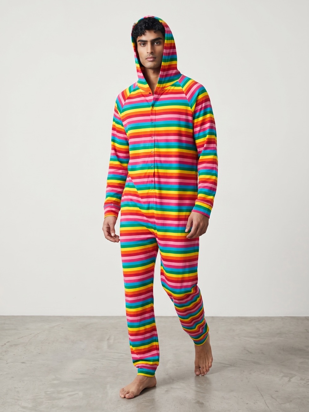 Two Kings Unlimited Pride One Piece Hooded Jumpsuit L/XL Loungewear LGBTQ Casual